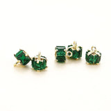 4pcs 8*8mm Copper Clad 14K Zircon Mini Pendant DIY Jewelry Materials