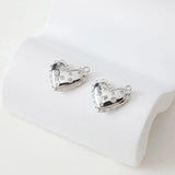 2PCS Heart Pendant Zircon Charms for Jewelry Making DIY Brass 14k Plated