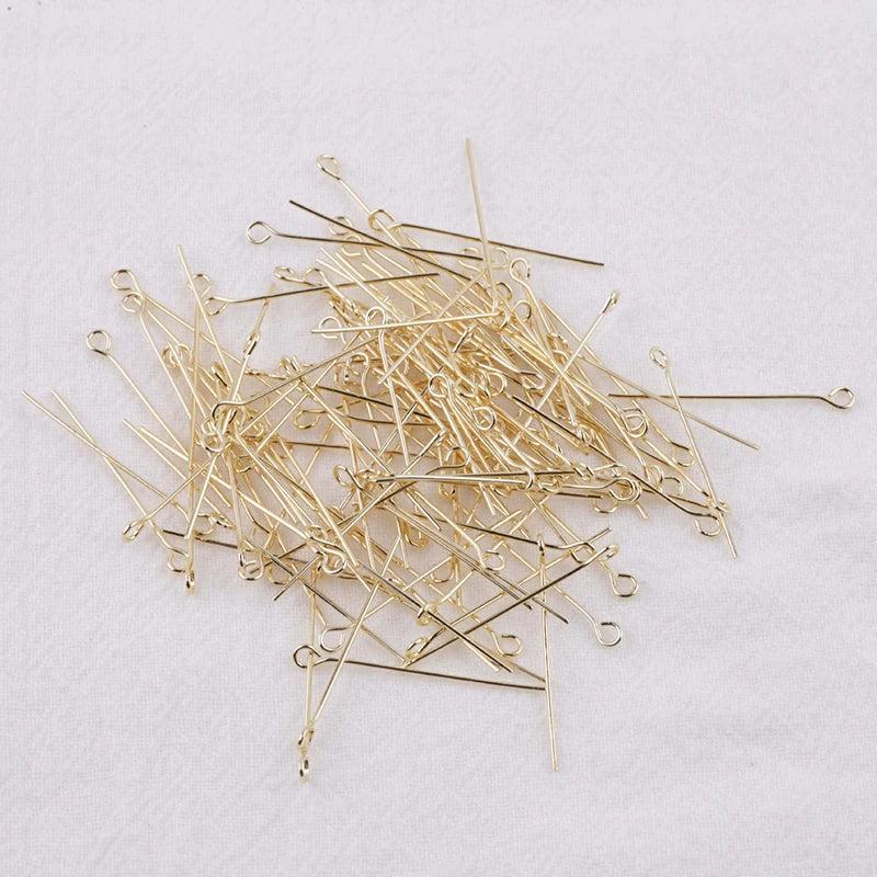 50pcs 18K Plated Metal Ball Head Pins Eye Pins for DIY Earrings Jewelry Making