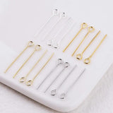 50pcs 18K Plated Metal Ball Head Pins Eye Pins for DIY Earrings Jewelry Making