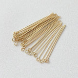 50pcs 18K Plated Metal Ball Head Pins Eye Pins for DIY Earrings Jewelry Making
