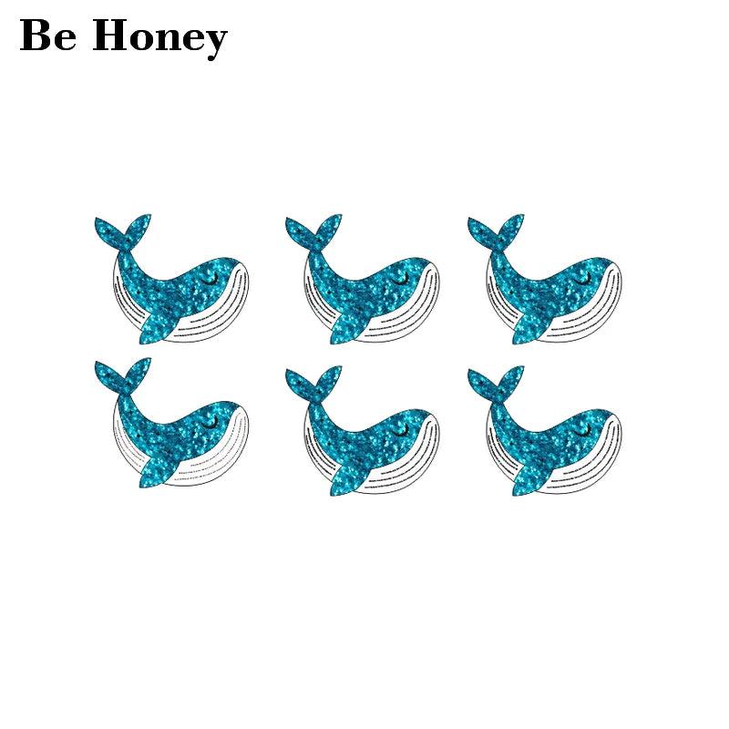 10pcs 20mm Acrylic Whale Earrings Laser Cut Glitter Party DIY