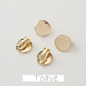 14K Electroplating Ear Clip Round Support Ring DIY Tray Accessory