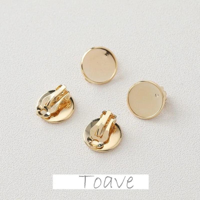 14K Electroplating Ear Clip Round Support Ring DIY Tray Accessory