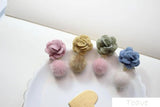 4pcs Furry Flower Earrings DIY Hair Accessories Kit