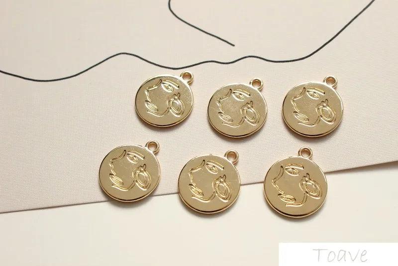 6pcs Abstract Face Pendant Earrings DIY Material Accessories