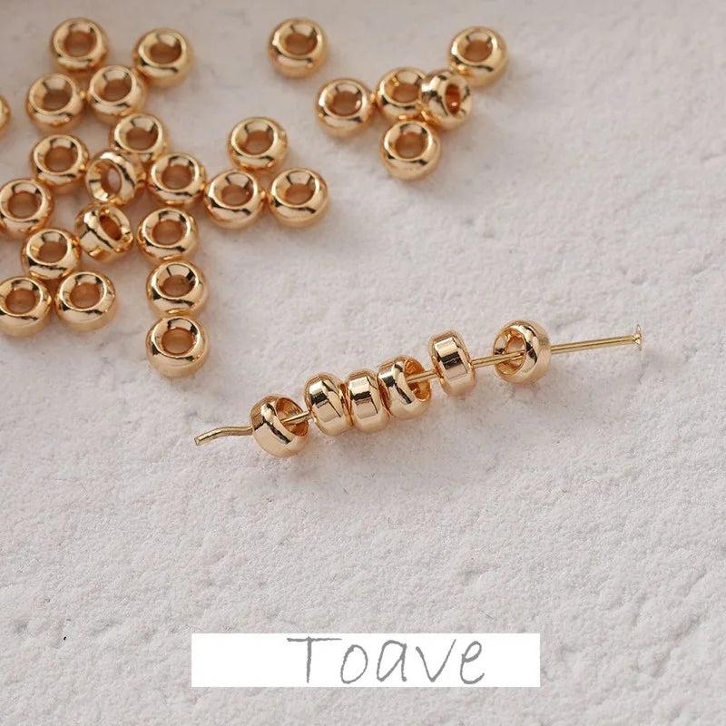 18K Gold-Clad Disc Wheel Beads DIY Jewelry Making Material