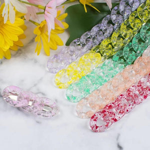 30mm Acrylic Star Chain Buckle Ring Bright Colorful Jewelry Bag Accessory