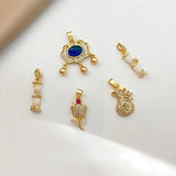 Cat's Eye Stone Bamboo Pendant Necklace DIY 18K