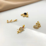 Cat's Eye Stone Bamboo Pendant Necklace DIY 18K
