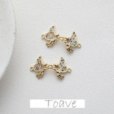 Electroplated Hanging Angel with Zircon DIY Jewelry Accessory