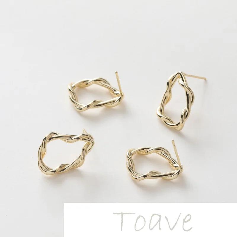 14K Gold-Clad Color-Preserving Twist Earrings DIY Accessory