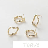 14K Gold-Clad Color-Preserving Twist Earrings DIY Accessory