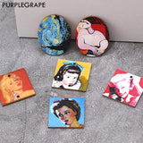 12pcs Oil Painting Wood Chip Diy Earrings Jewelry Accessories Material