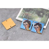 12pcs Oil Painting Wood Chip Diy Earrings Jewelry Accessories Material