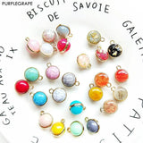 Minimalist Beads Marble Foil Pearl DIY Earrings Pendant