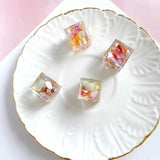 4pcs DIY Earrings Shell Acrylic Cube Accessories