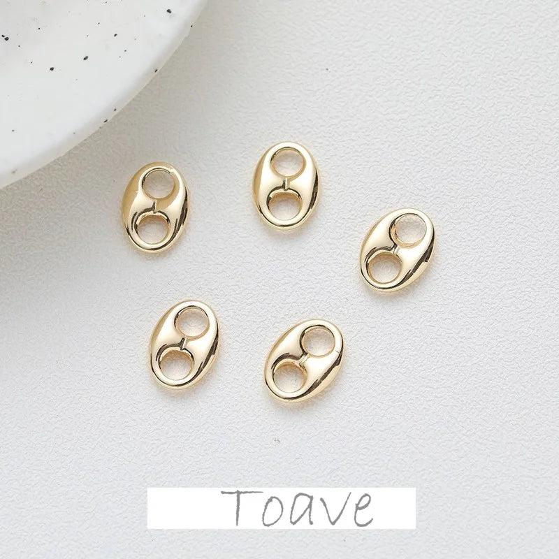 18K Plating Double Circle Bracelet Necklace DIY Accessories Material
