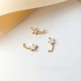 18K Star & Moon Jewelry Set Zircon Planet DIY Accessories