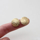 Matte Gold-Plated Copper 18K Stripes Texture Silver Earrings DIY Material