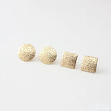 Matte Gold-Plated Copper 18K Stripes Texture Silver Earrings DIY Material