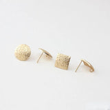 Matte Gold-Plated Copper 18K Stripes Texture Silver Earrings DIY Material