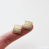 Matte Gold-Plated Copper 18K Stripes Texture Silver Earrings DIY Material