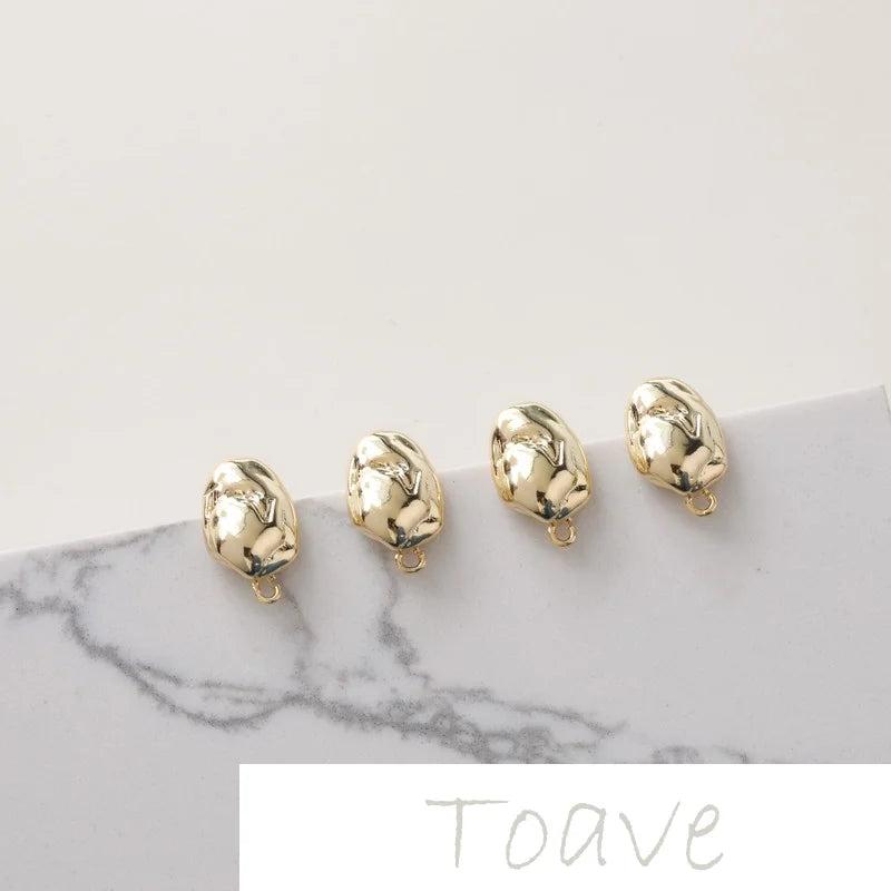 Gold-Clad Copper Plated Irregular Oval Silver Needle Earrings Material
