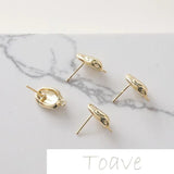 Gold-Clad Copper Plated Irregular Oval Silver Needle Earrings Material