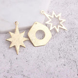 Copper Plated 18K Star Disc Accessories for DIY Jewelry