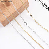 500mm DIY Necklace Earrings Base Copper 18k Plating Chain 2pcs