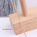 500mm DIY Necklace Earrings Base Copper 18k Plating Chain 2pcs
