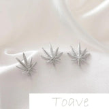 14K Gold-Plated Maple Leaf Stud Earrings DIY Hand-Made Accessories