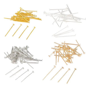 100Pcs 0.7cm 18K Gold-coated T Nine-character Needle Pure Copper Beads