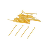 100Pcs 0.7cm 18K Gold-coated T Nine-character Needle Pure Copper Beads