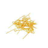 100Pcs 0.7cm 18K Gold-coated T Nine-character Needle Pure Copper Beads