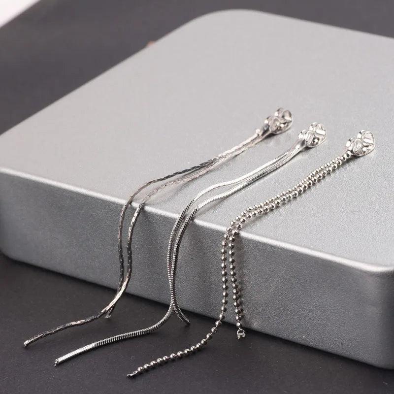 Butterfly Earplugs Copper Earrings Chain Tassel Pendant