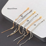 Butterfly Earplugs Copper Earrings Chain Tassel Pendant