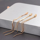 Butterfly Earplugs Copper Earrings Chain Tassel Pendant