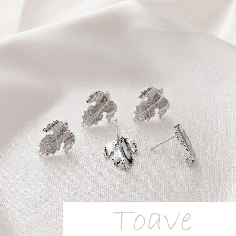 14K Gold-Clad Leaf Earrings DIY Jewelry Material