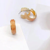 Minimalist C-shaped Resin Earrings Set