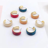 Minimalist C-shaped Resin Earrings Set