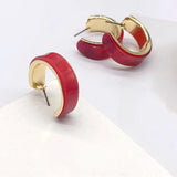 Minimalist C-shaped Resin Earrings Set