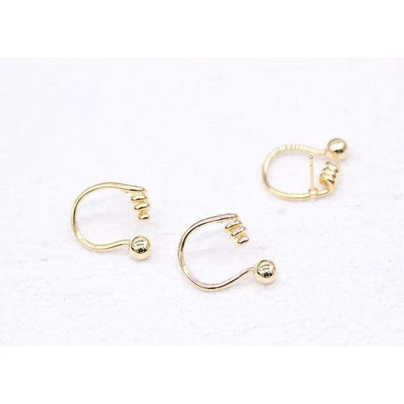 Color-protected Copper Twisted Earrings DIY Jewelry 2pcs