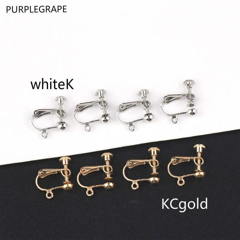 20pcs Pure Copper Large Screw Ear Clips without Pierced Head Screws