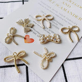DIY Alloy Plating Bow Pearl Pendant Earrings Accessories