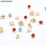 PURPLEGRAPE 18K Bell Zircon Loose Pearl Jewelry DIY Material