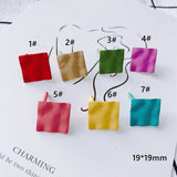 DIY Jewelry Iron Spray Square Heart Earrings
