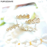 Minimalism Metal Star Love Ear Stud Earrings DIY 8 Pack