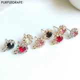 Alloy Zircon Ear Pin DIY Earrings Access Petal Shape Multicolor 8pcs
